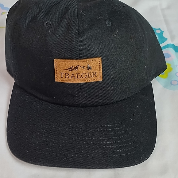 Traeger Camper Hat Grilling BBQ Black  Adjustable Leather Logo Outdoors Cap - Picture 12 of 15